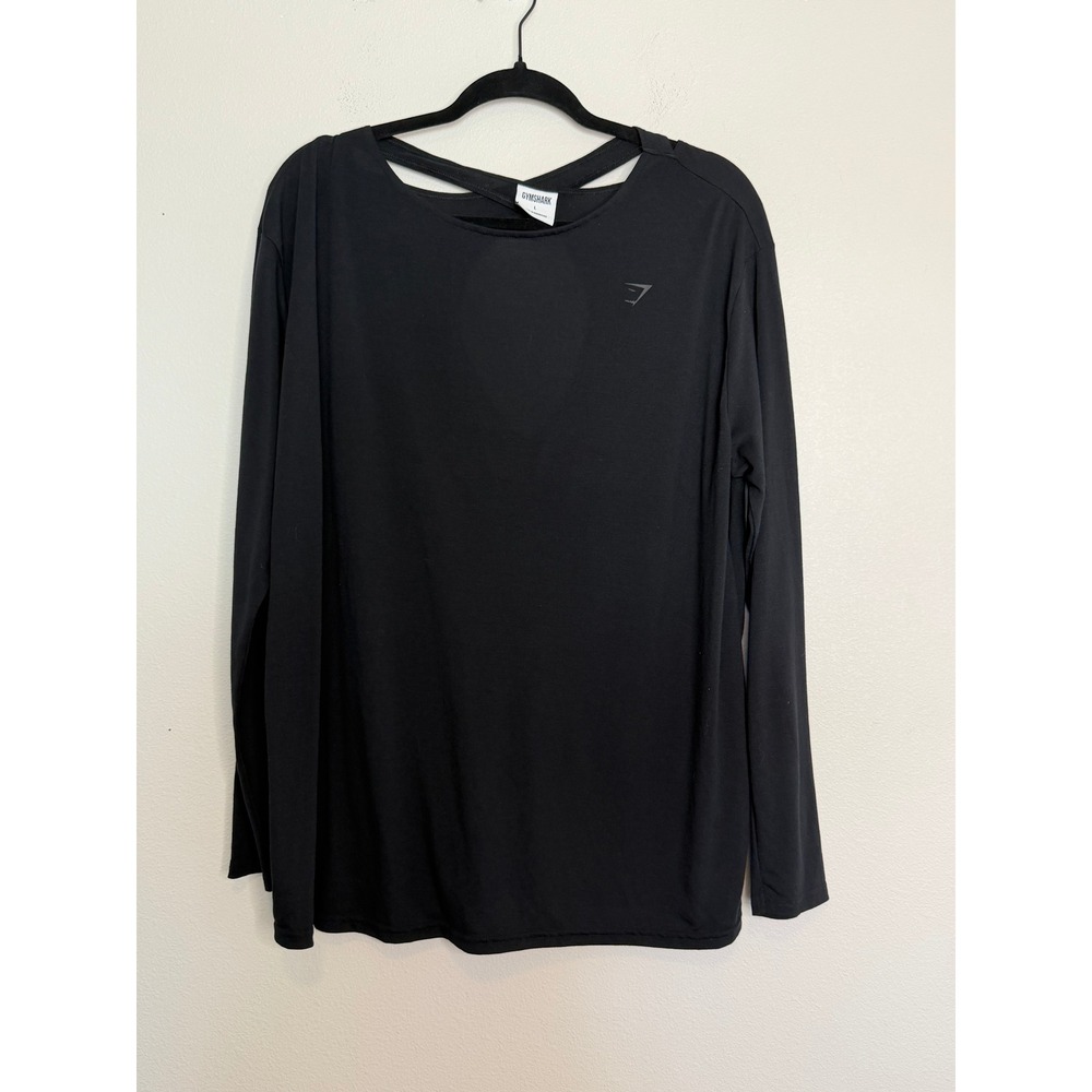 Gymshark Women's Large Black Long Sleeve Open Back Keyhole Training Top